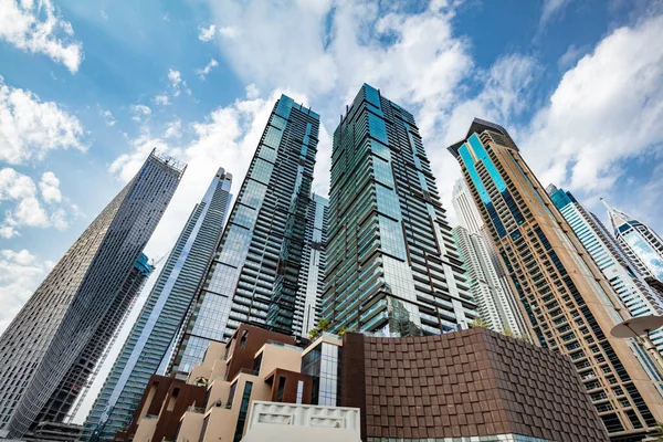 Skyscrapers Highrise Business Residential Buildings Dubai Marina Uae — Stock Photo, Image