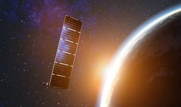 Internet Starlink Satellite Space Earth Render — Stock Fotó