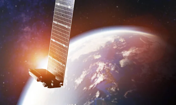 Internet Starlink Satellite Space Earth Render — Stockfoto