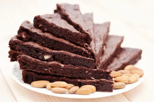 Brownie con almendras — Foto de Stock