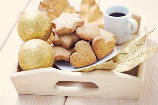 Gingerbreads met koffie — Stockfoto