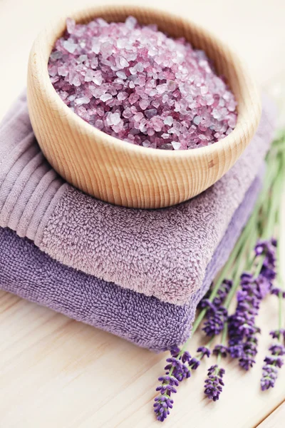 Lavender bath salt — Stock Photo, Image