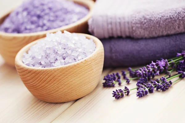 Lavendel badzout — Stockfoto