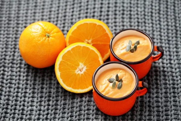 Pumpkin soup with orange — Stock Photo, Image