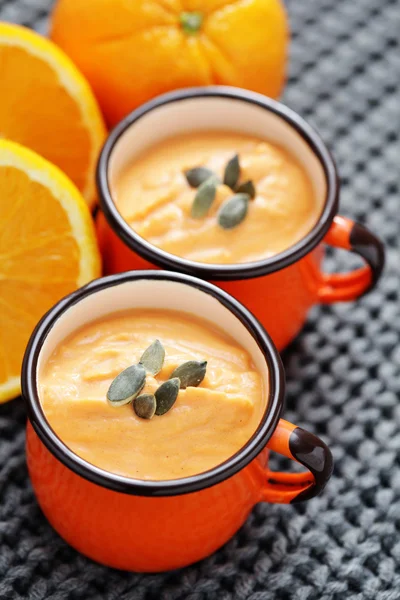 Sopa de calabaza con naranja — Foto de Stock