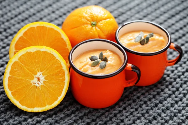 Sopa de abóbora com laranja — Fotografia de Stock