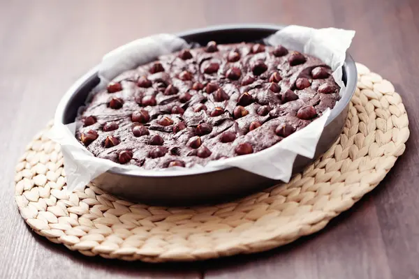 Hasselnötter brownie — Stockfoto