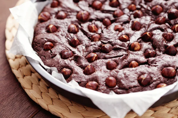 Hazelnuts brownie — Stock Photo, Image