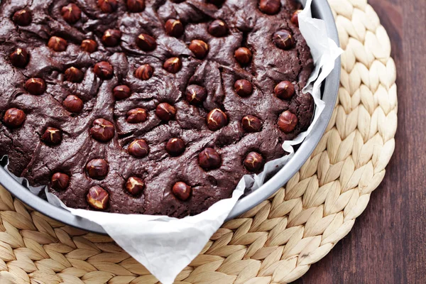 Hazelnuts brownie — Stock Photo, Image