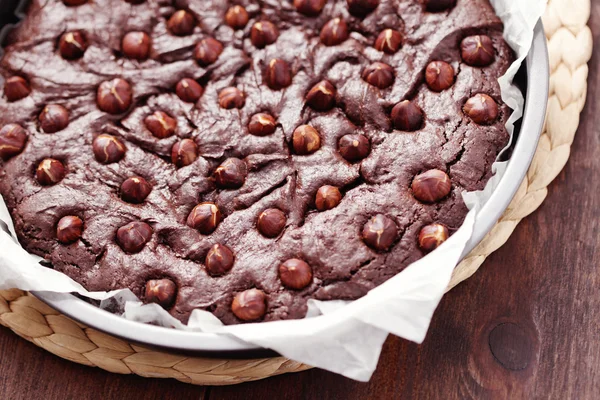 Hazelnuts brownie — Stock Photo, Image