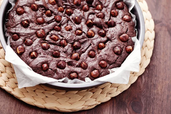 Hazelnuts brownie — Stock Photo, Image