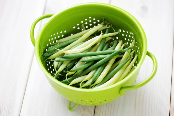 Grüne und gelbe Bohnen — Stockfoto