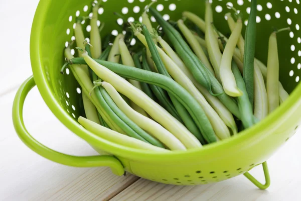 Grüne und gelbe Bohnen — Stockfoto