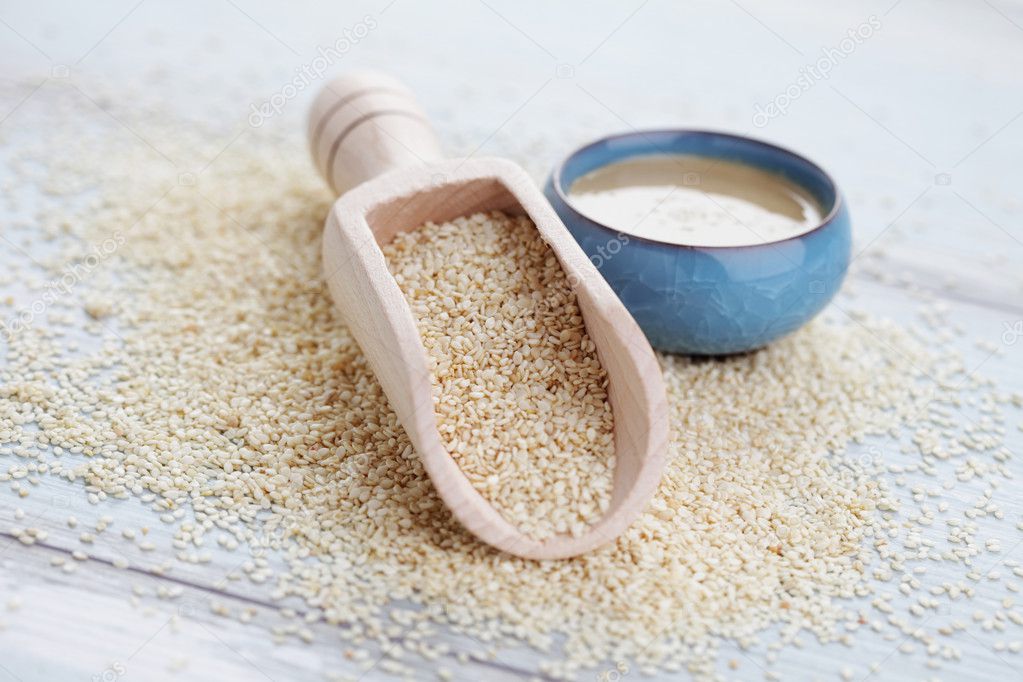Tahini from sesame seeds Stock Photo by ©matka_Wariatka 44622013