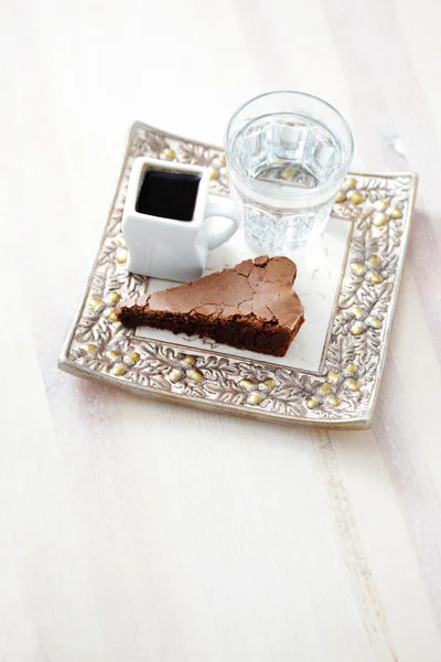 Brownie con tazza di caffè — Foto Stock