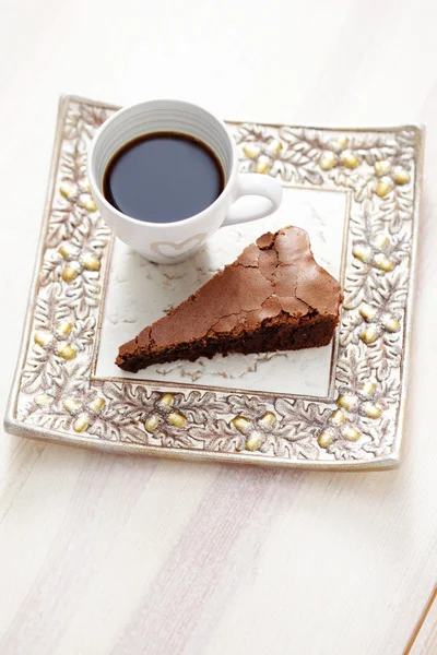 Brownie con tazza di caffè — Foto Stock