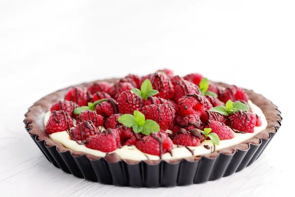 Tart with raspberries — Stock Photo, Image
