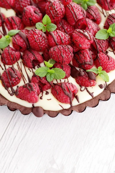 Torte mit Himbeeren — Stockfoto