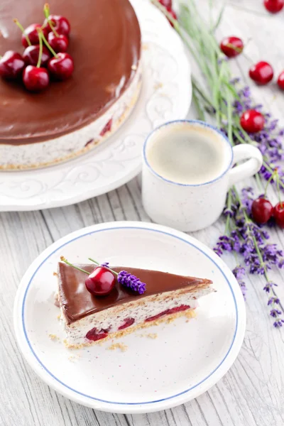 Stracciatella Käsekuchen — Stockfoto