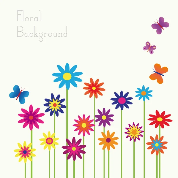Färgglada blommor bakgrund — Stock vektor