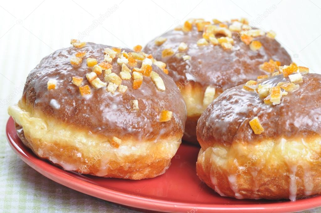 Closeup of polish donuts.