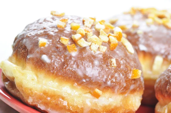 Closeup of polish donuts.