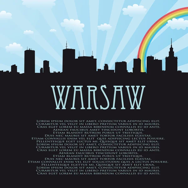 Vecteur ville arrière-plan Varsovie — Image vectorielle