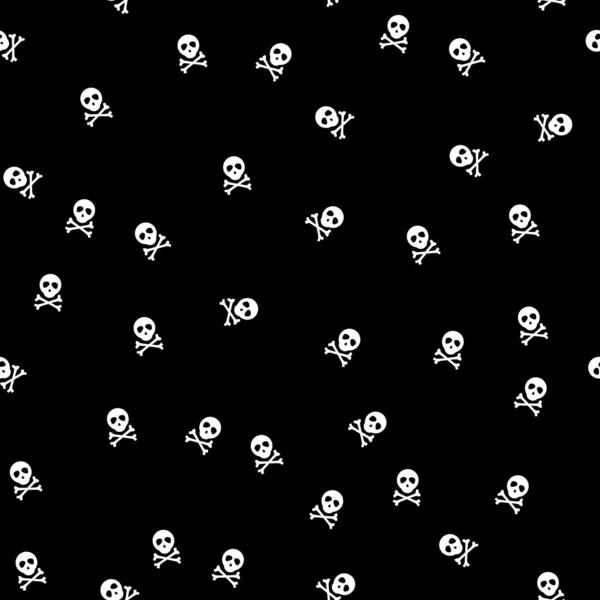 Background with white skulls on back background, seamless — Stock Photo, Image