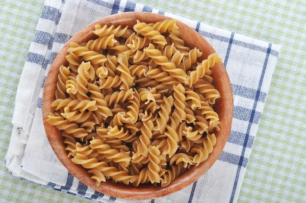 Wholemeal fusilli italian pasta — Stock Photo, Image