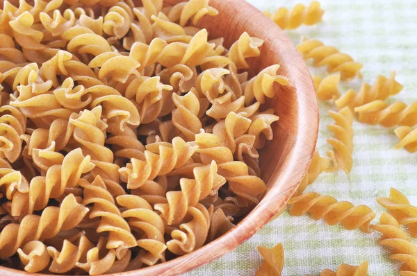 Wholemeal fusilli italian pasta — Stock Photo, Image
