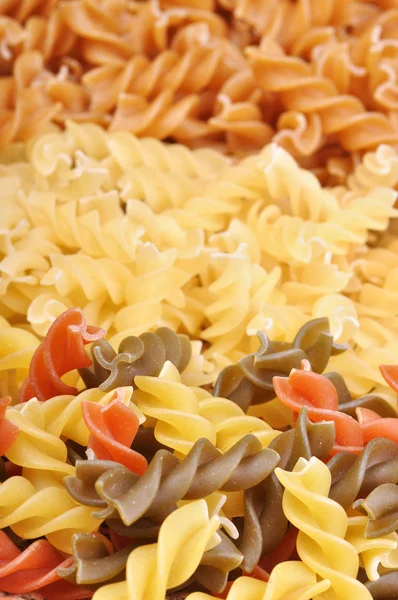 Three types of fusilli pasta — Stock Photo, Image