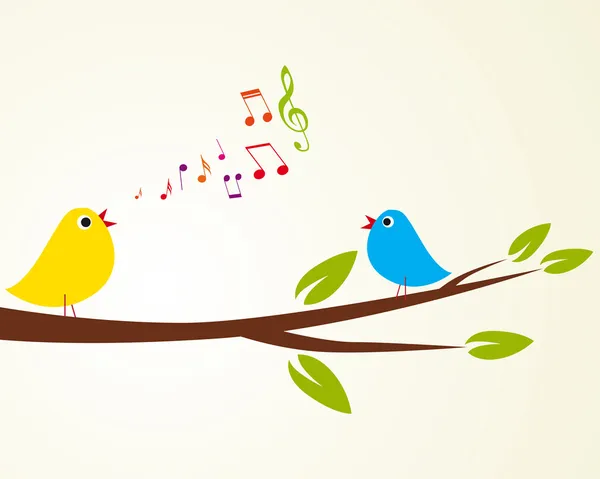 Singing bird — Stock Vector