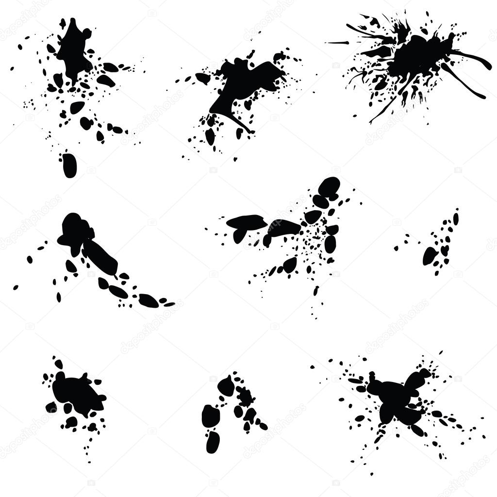 set of vector ink stains