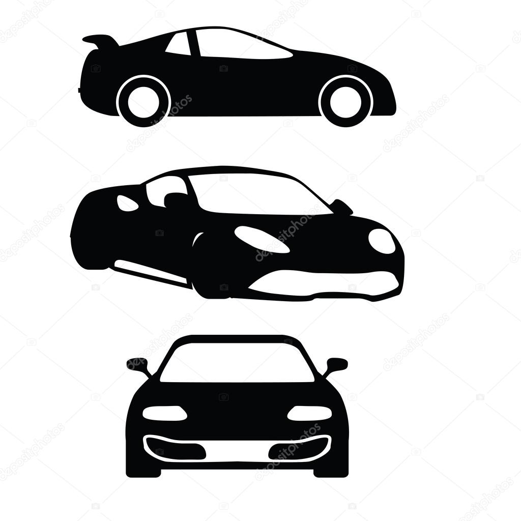 Collection of vector cars silhouettes