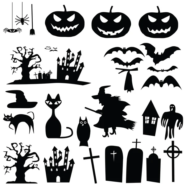 Silhouette vettoriali di Halloween — Vettoriale Stock