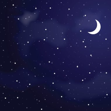 gece gökyüzünde vektör çizim.