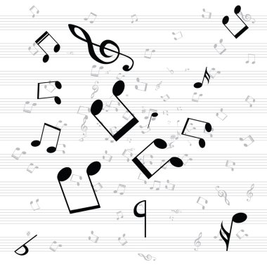 Stepteki çeşitli müzik notaları