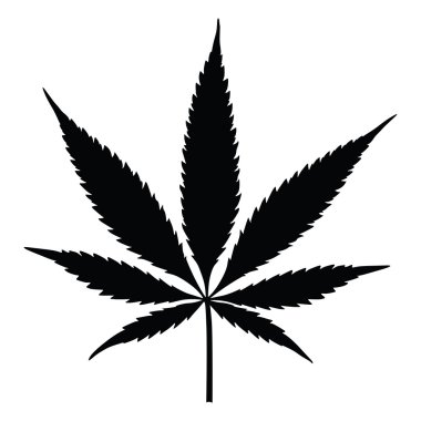 Vector cannabis leaf silhouette. Marijuana. clipart