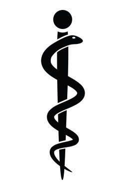 Medical symbol caduceus snake with stick clipart