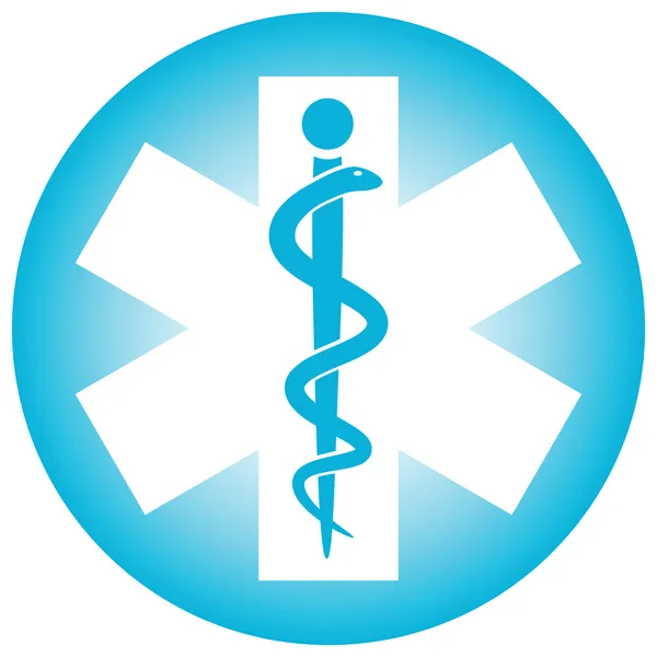 Medische symbool caduceus slang met stok — Stockvector