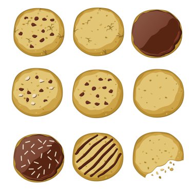 set of different cookies clipart