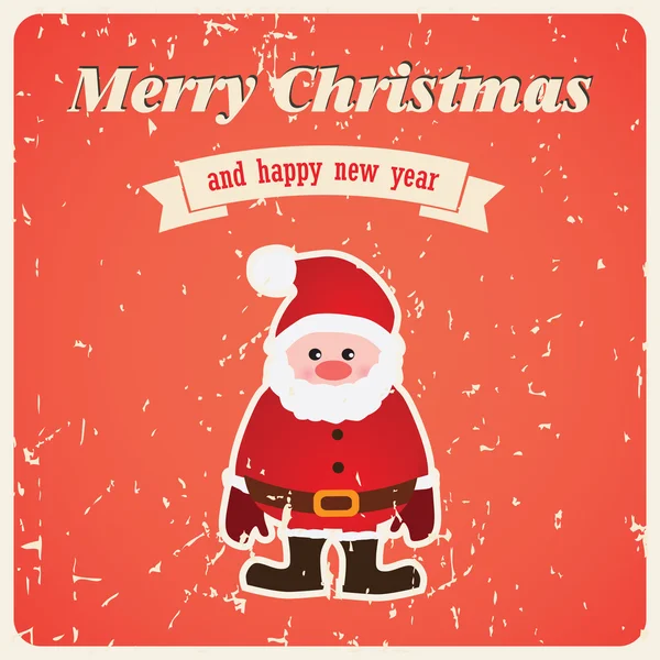 Διάνυσμα Χριστουγεννιάτικη κάρτα με τον Άγιο Βασίλη — Διανυσματικό Αρχείο