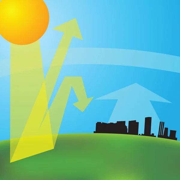 温室气体效应 — 图库矢量图片