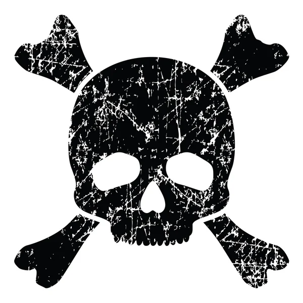 Grunge skull isolated on white — Stock Vector