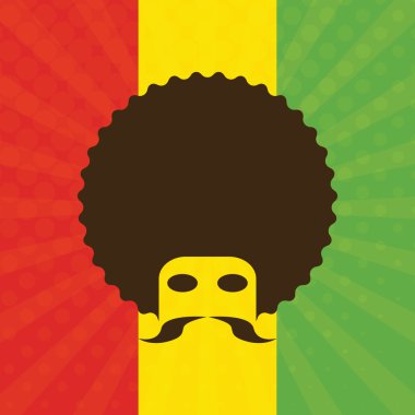 adam afro ve arka planda Etiyopya bayrağı