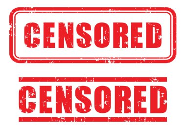 sansürlü damga üzerinde beyaz izole