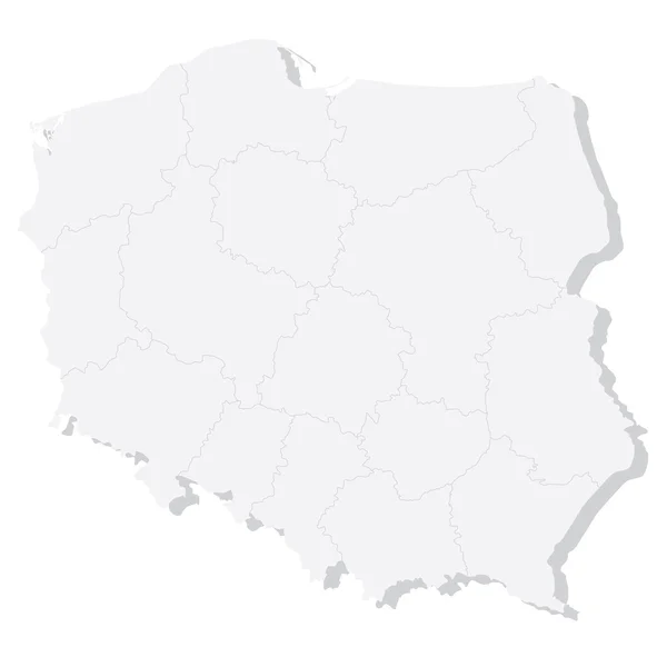 Mapa polski z województwa — Stockvector