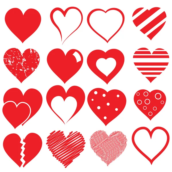 Collection of hearts — Stock Vector