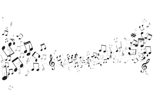 Різні музичні ноти на сцені, вектор — стоковий вектор