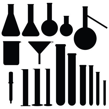 Laboratuvar silhouettes of ayarlamak, vektör